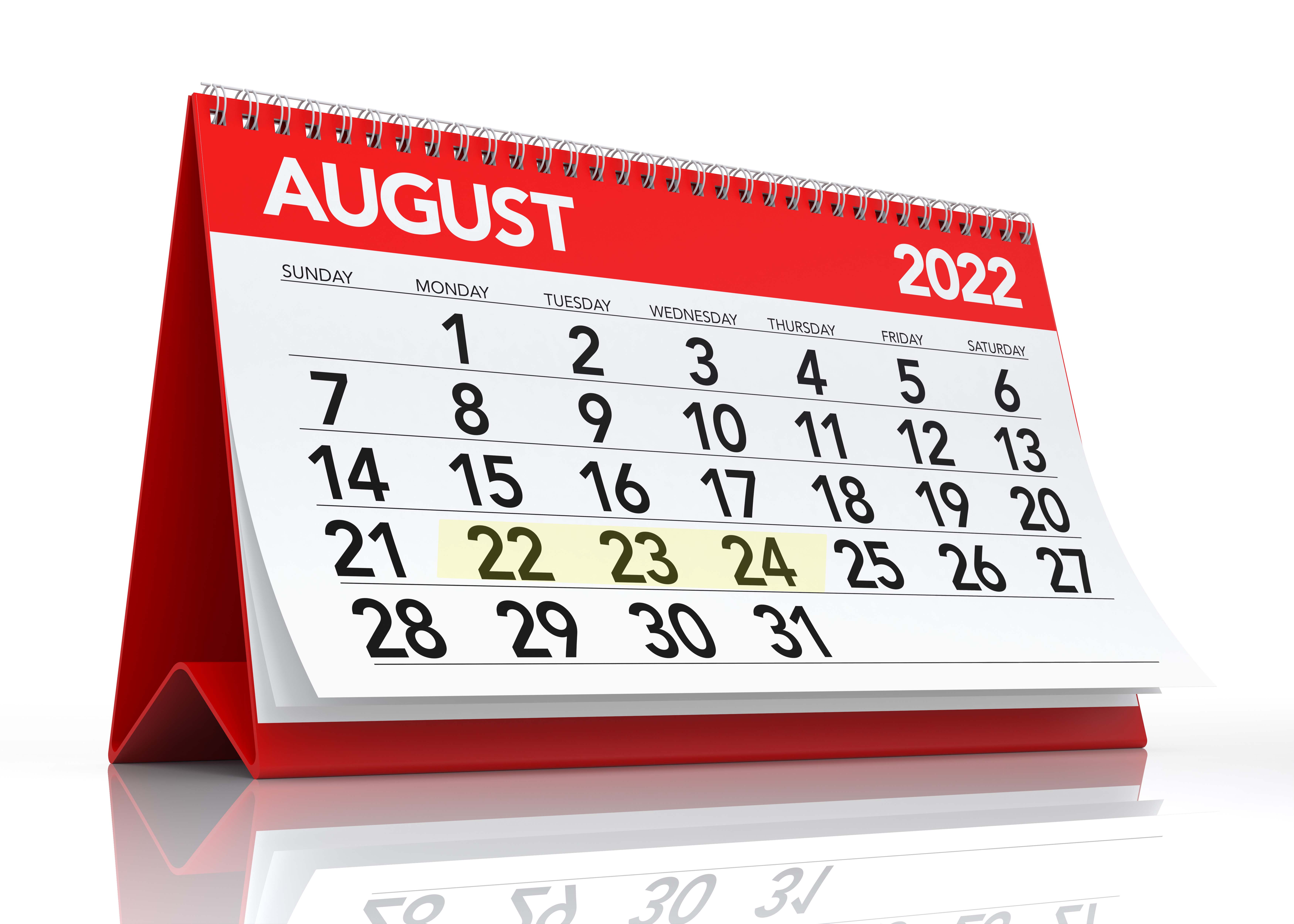 CM Trends Calendar with dates