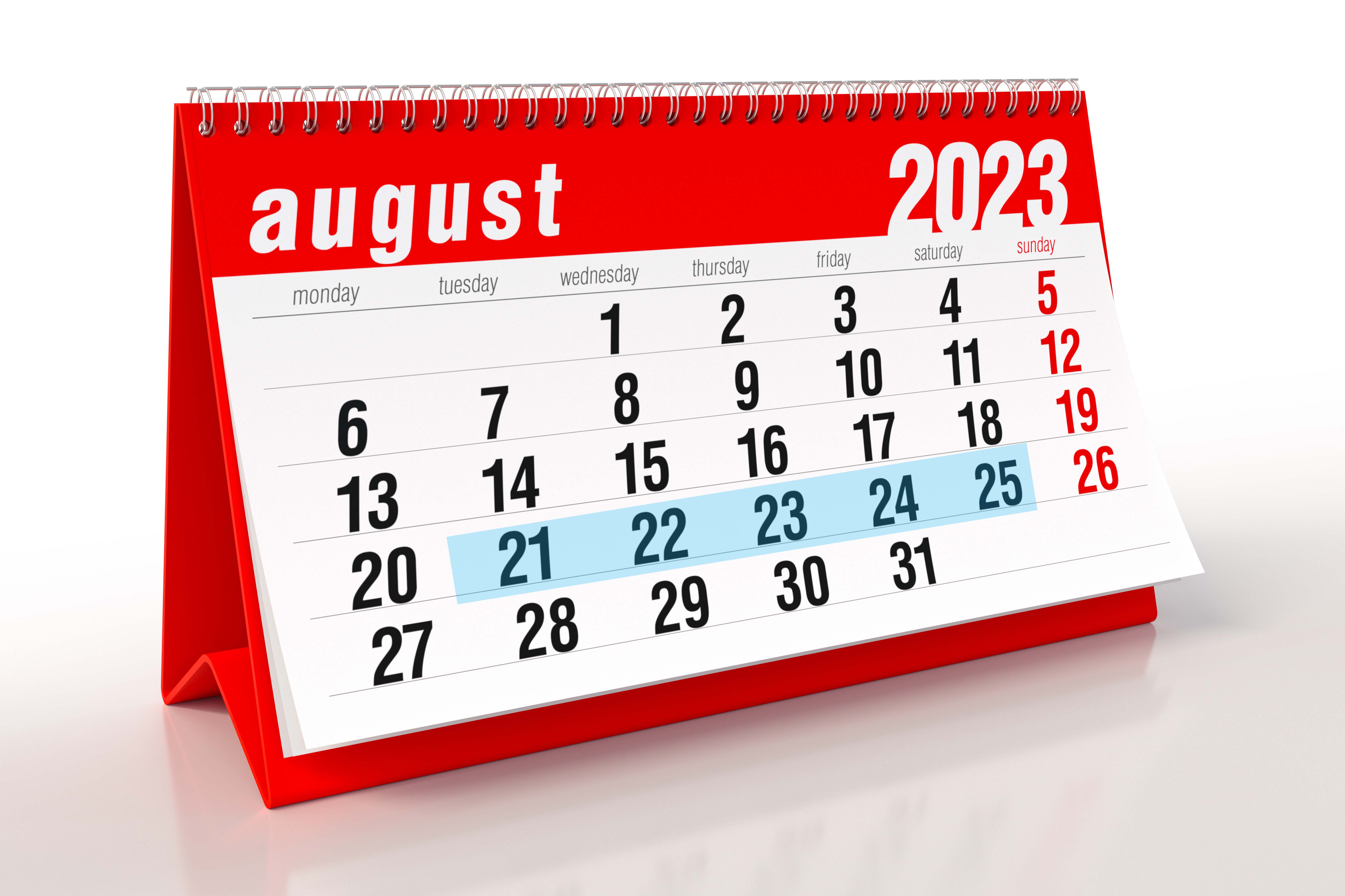 CM Trends Calendar with dates